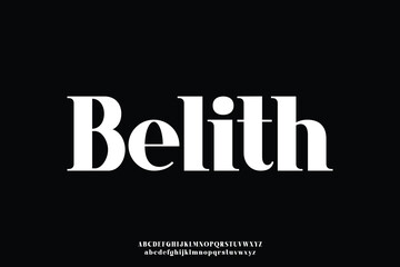 Elegant bold serif alphabet display font vector glamor style