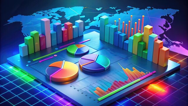 3D Infographic Design with Five Elements for Data Visualization and Creative Presentation Concepts