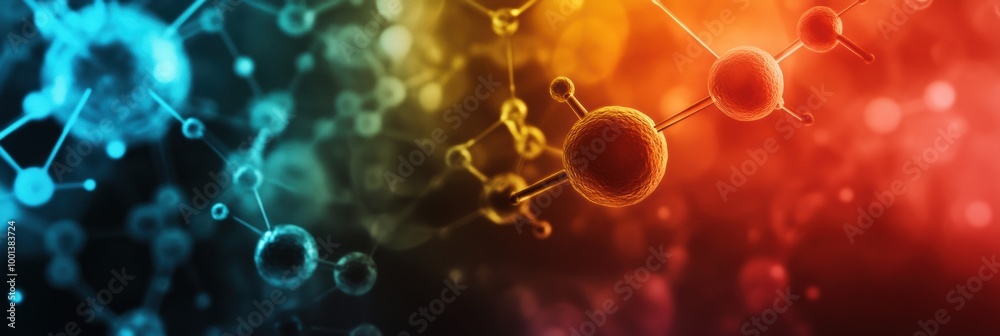 Leinwandbilder abstract representation of molecular and chemical structures illuminated in vibrant colors against a