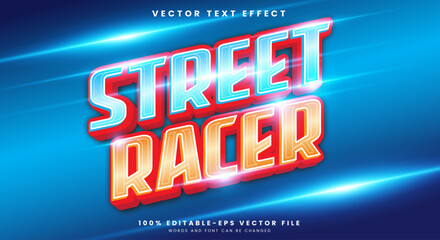 Street Racer editable text effect Template with Racing style