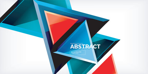 Abstract background - glossy triangles. Vector Illustration For Wallpaper, Banner, Background, Card, Book Illustration, landing page