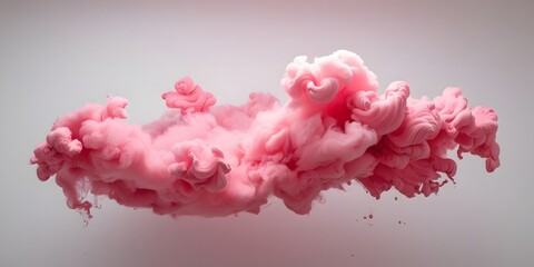 Fototapeta premium pink smoke paint explosion powder splash isolated on white background