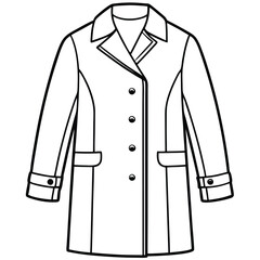 Coat vector line art