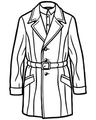 Coat vector line art