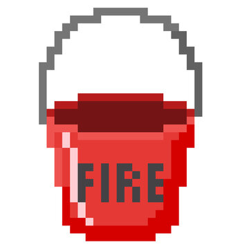 Fire Safety Bucket Pixel Art