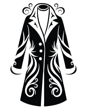 recommend clip art: Coat vector line art