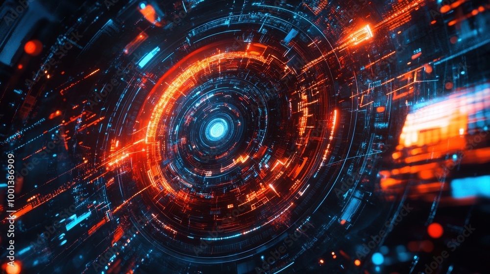 Poster creative graphics pattern art with a focus on technology-inspired patterns and abstract elements. th