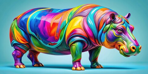 Fototapeta premium Abstract Hippopotamus Symbol for Branding, Emblems, Logos, and Artistic Representations