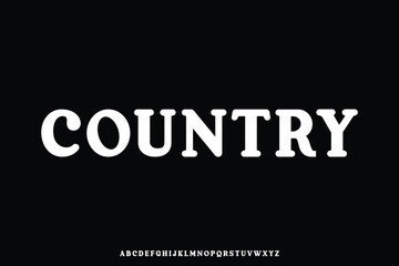 Rounded classic serif country style alphabet display font vector illustration