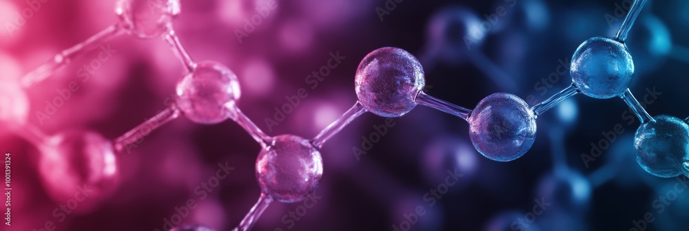Leinwandbilder colorful molecules and chemical structures are interconnected, creating a vivid and engaging abstrac