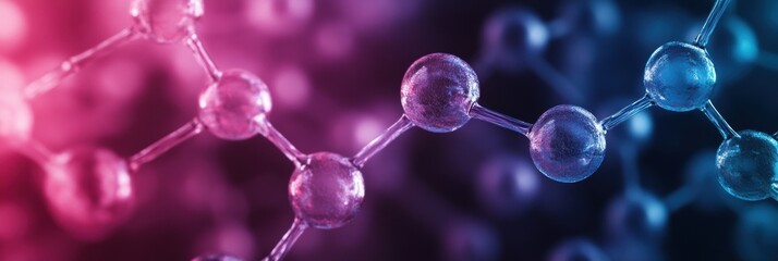 Colorful molecules and chemical structures are interconnected, creating a vivid and engaging abstract representation of molecular science