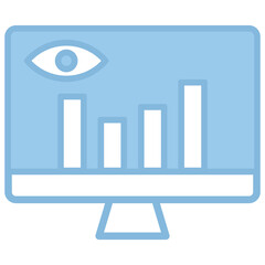 Monitoring icon with line color style