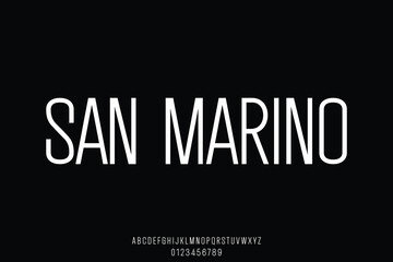 Modern clean sans serif alphabet display font vector for any design