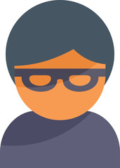Simple and colorful vector of a hacker wearing black glasses, flat icon design