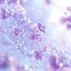 Blooms of Purple Flowers Background, generative ai