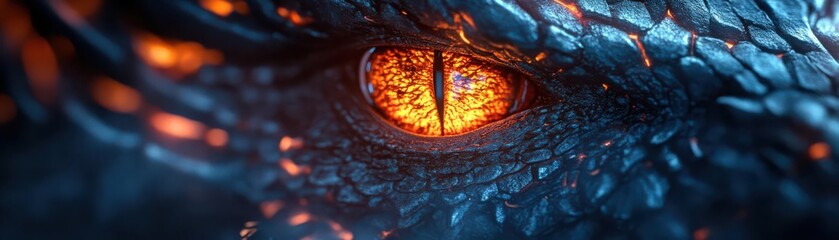 Mystical dragon with glowing eyes, fantasy, fiery colors, watercolor