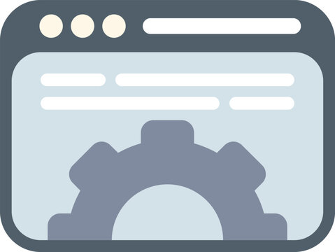 Website with a cogwheel representing web development, coding, programming, and website building