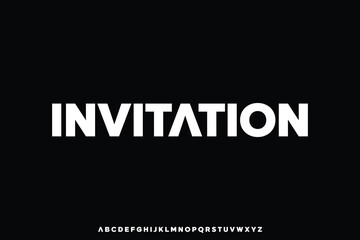 Modern clean bold alphabet display font vector illustration. Invitation typeface