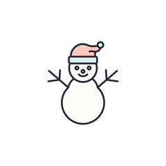 Snowman icon vector illustration. Snowman symbol isolated on white background