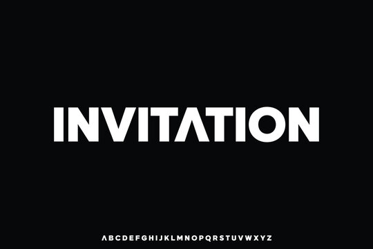 Modern clean bold alphabet display font vector illustration. Invitation typeface