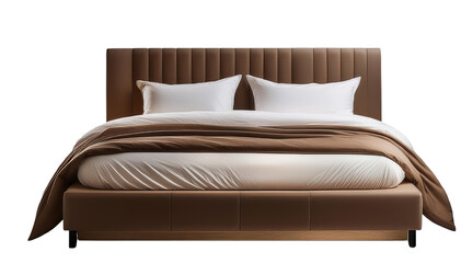 Minimalist Bed with Elegant Bedding and Neutral Tones