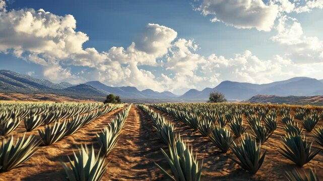 Agave Field under a Sunny Sky