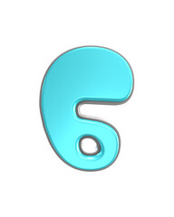 blue 3d Number render cartoon 