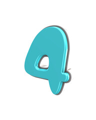 blue 3d Number render cartoon 