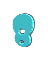 blue 3d Number render cartoon 