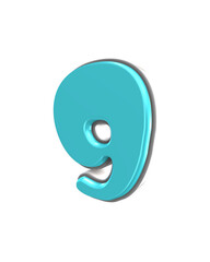 blue 3d Number render cartoon 