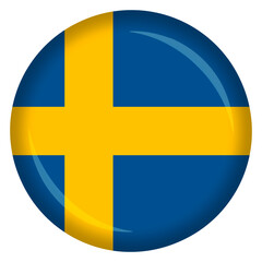 National flag of sweden circle shaped pin and badge