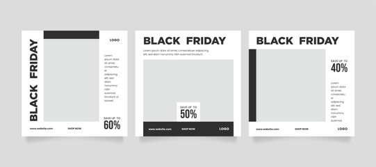 Black Friday sale Instagram social media post template. Promotional web banner for mega sale offer