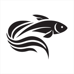 Elegant Fish Silhouette Vector illustration