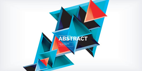 Abstract background - glossy triangles. Vector Illustration For Wallpaper, Banner, Background, Card, Book Illustration, landing page