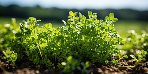 Fototapeta premium green grass with dew drops