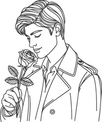 Man, Boy, and Husband Line Art Drawing vector design.