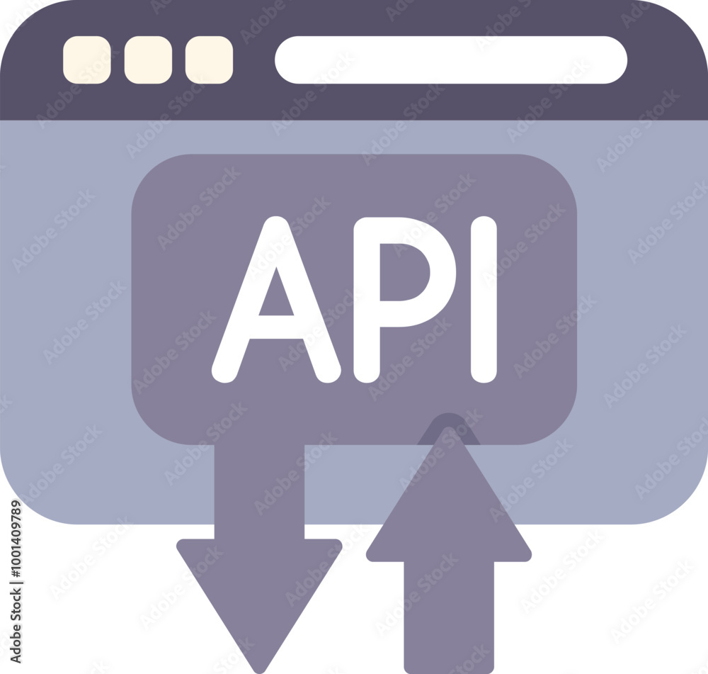 Poster this vector illustration shows the concept of application programming interface