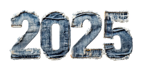 2025 Denim Numbers: A Distressed New Year Design