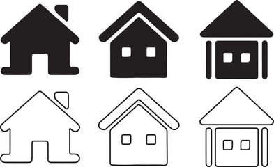 Home icon set web house icon vector on white background 