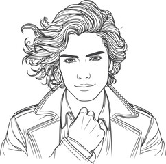 Man, Boy, and Husband Line Art Drawing vector design.