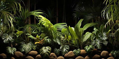 Fototapeta premium palm tree and trees