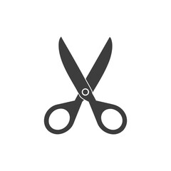 silhouette vector art scissor icon on white background