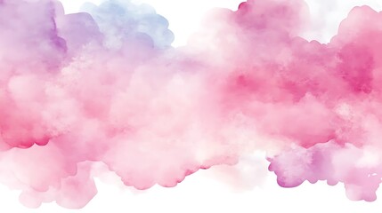 Naklejka premium watercolor pink background. watercolor background with clouds