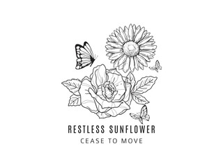 Restless Sunflower Cease To Move Abstract  Floral Background