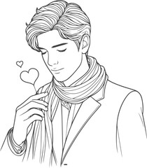 Man, Boy, and Husband Line Art Drawing vector design.