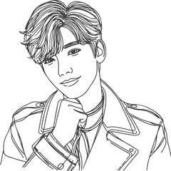 Man, Boy, and Husband Line Art Drawing vector design.