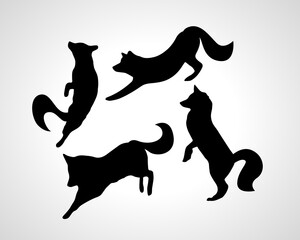 Fox Silhouette Vectors and Illustrations