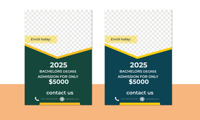 digital education poster template,  school vertical flyer with photo, Vector kids education flyer, Vector a poster for a school student , education flyer design template, creative design template .