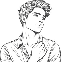 Man, Boy, and Husband Line Art Drawing vector design.