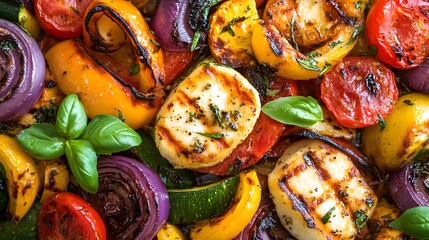 Grilled Halloumi with Vegetables - Delicious Summer Recipe